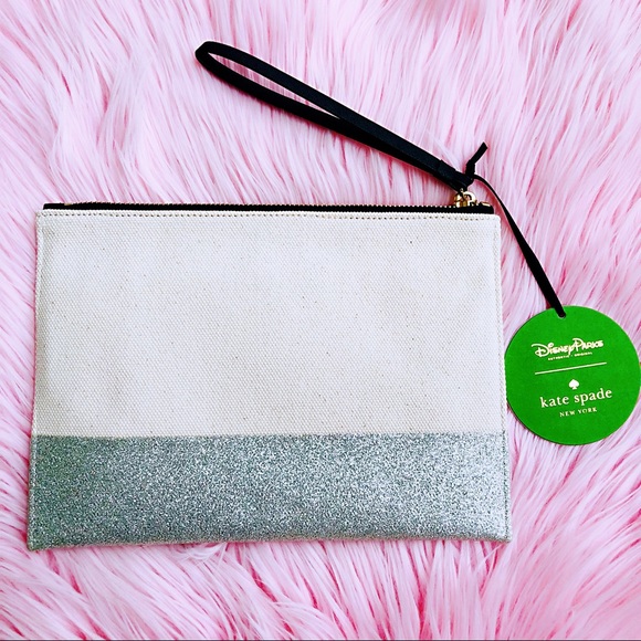 Kate Spade Disney Silver Glitter Clutch - Picture 4 of 5